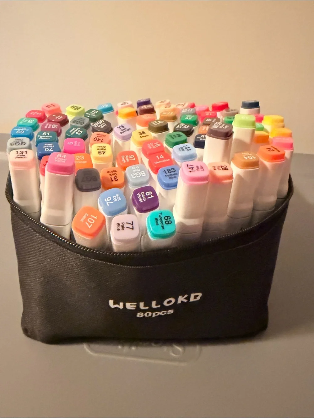 80pcs Alcohol-Based Dual Tip Marker Set - Multicolor